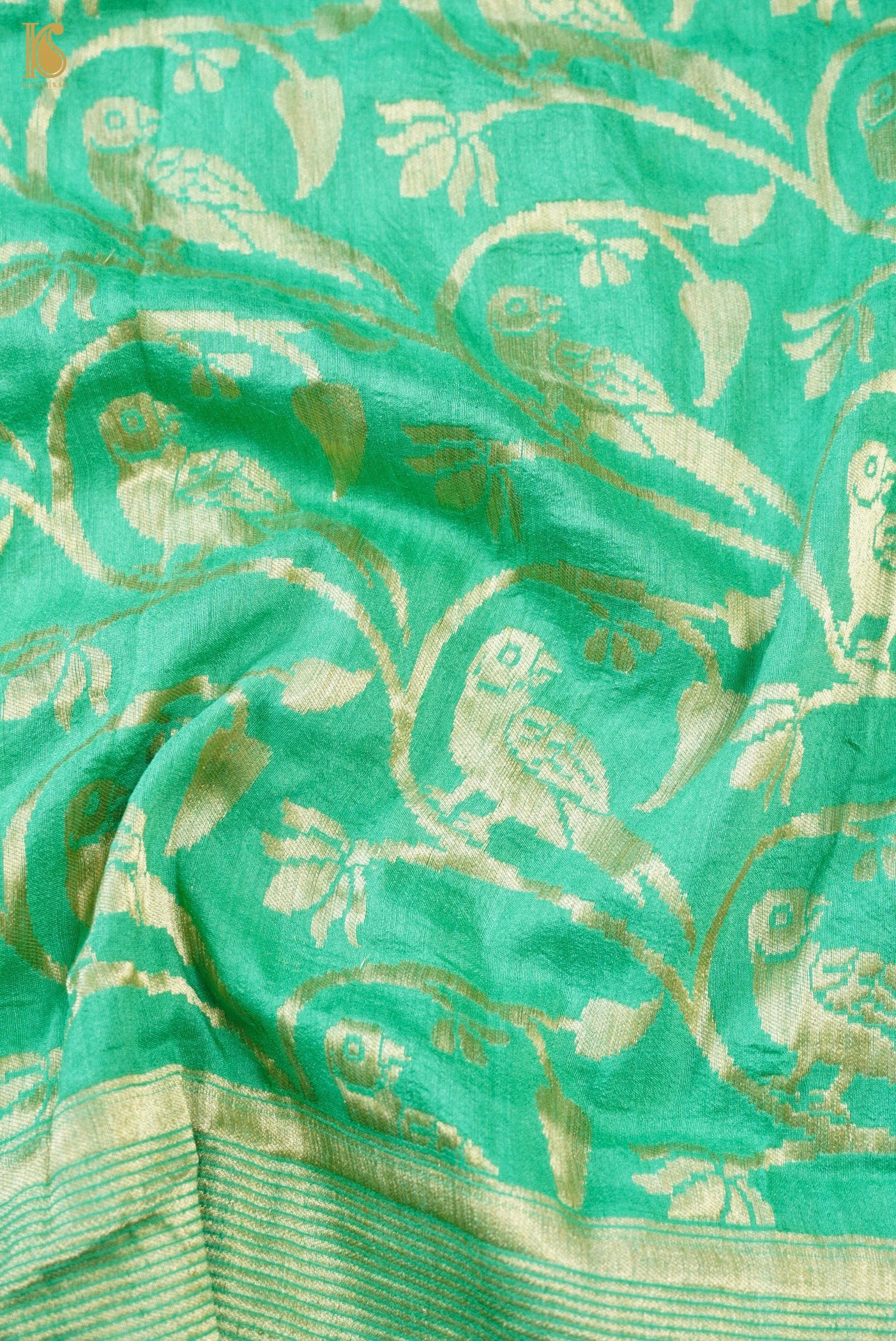 Moonga Silk Handloom Banarasi Parrot Dupatta