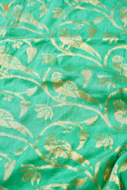 Moonga Silk Handloom Banarasi Parrot Dupatta