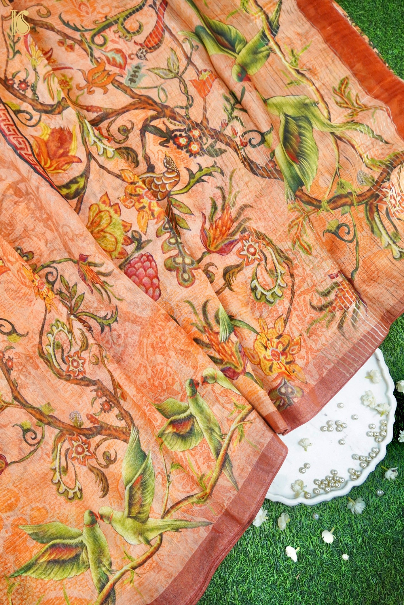 Linen Banarasi Printed Saree