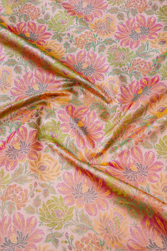 Handloom Banarasi Marigold Tanchoi Silk Fabric