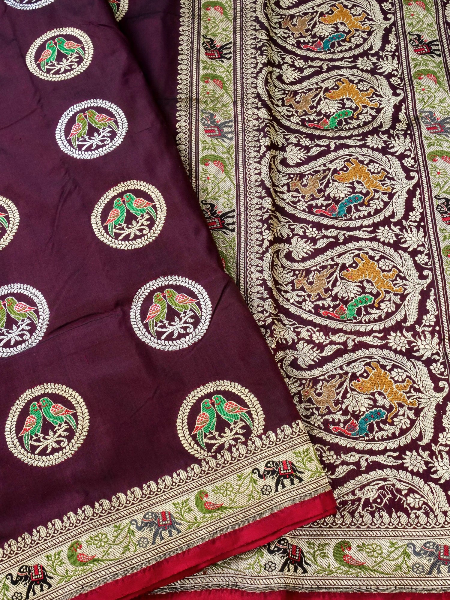 Handloom Banarasi Katan Silk Kadwa Saree