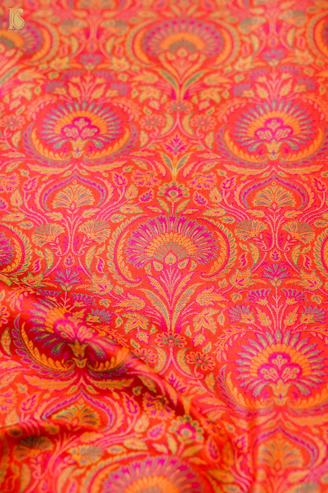 Handloom Banarasi Neelkanthi Tanchoi Silk Fabric