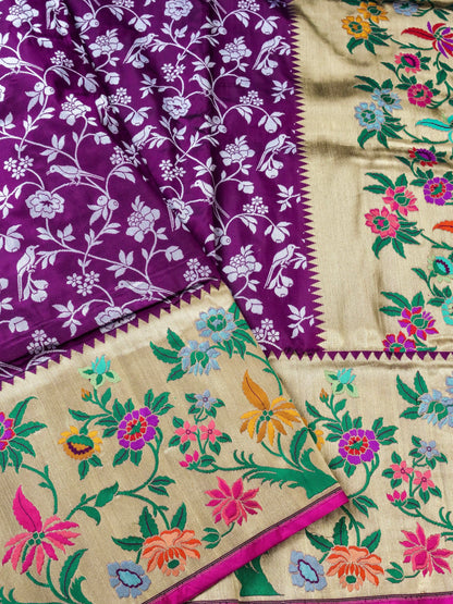 Handloom Banarasi Katan Shikargah Saree