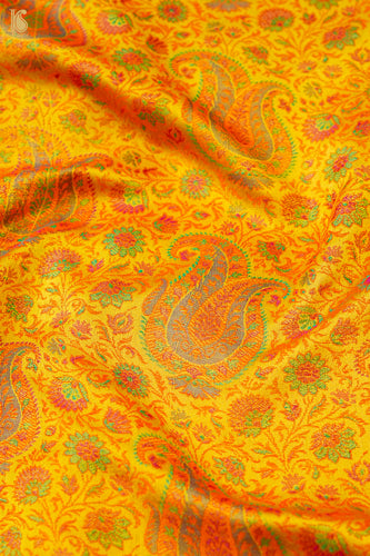 Handloom Banarasi Kalka Ambi Tanchoi Silk Fabric