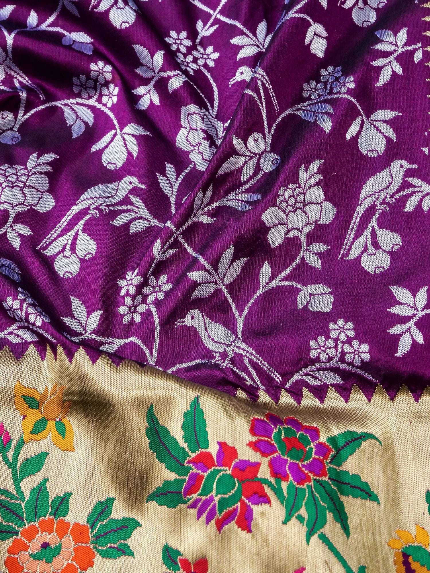 Handloom Banarasi Katan Shikargah Saree