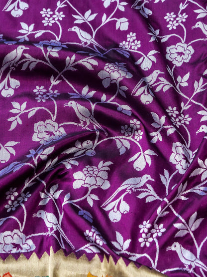 Handloom Banarasi Katan Shikargah Saree