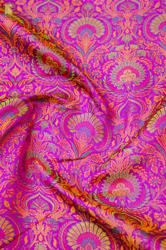 Handloom Banarasi Neelkanthi Tanchoi Silk Fabric