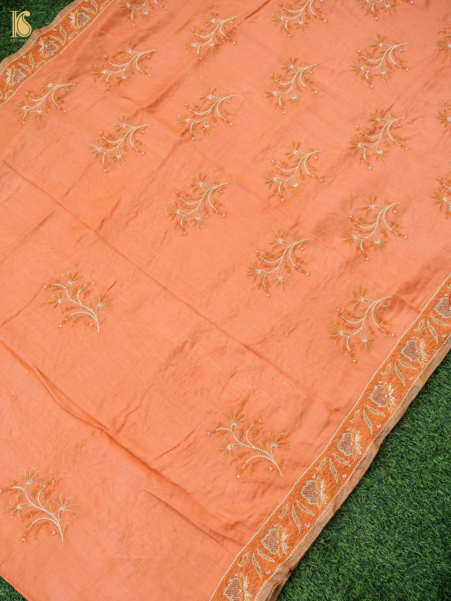 Chikankari Moonga Tussar Silk Saree