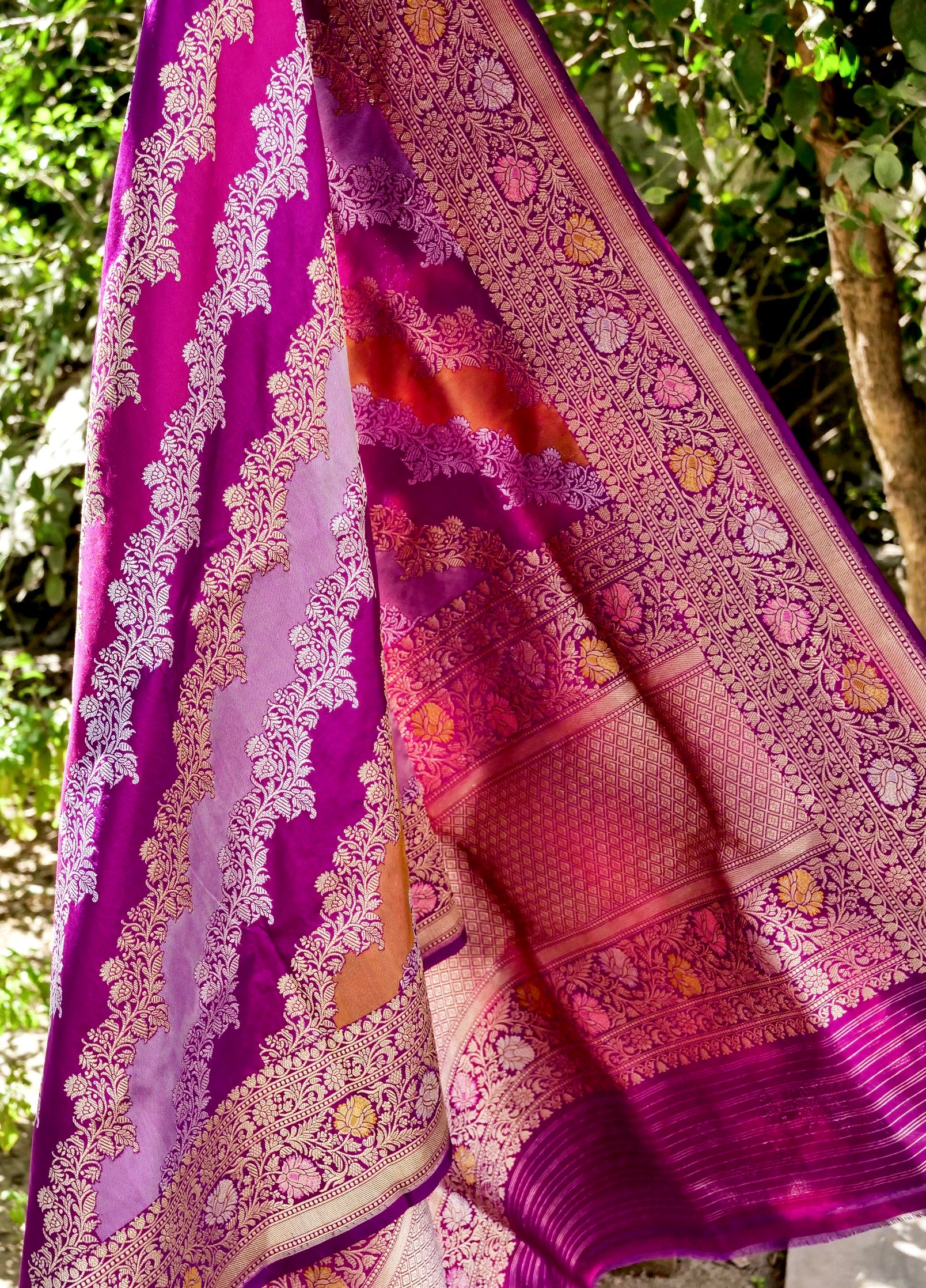 Handloom Banarasi Rangkat Katan Silk Dupatta