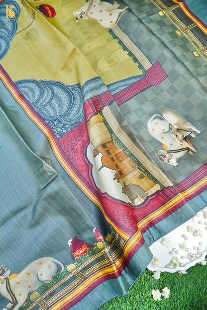 Tussar Silk Print Saree