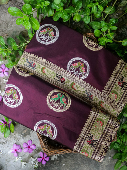 Handloom Banarasi Katan Silk Kadwa Saree