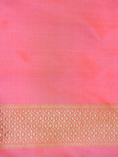 Banarasi Katan Silk Kadwa Handloom Saree | Baby Pink - Khinkhwab