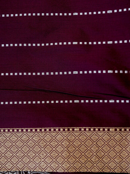 Banarasi Katan Silk Kadwa Handloom Saree | Wine - Khinkhwab