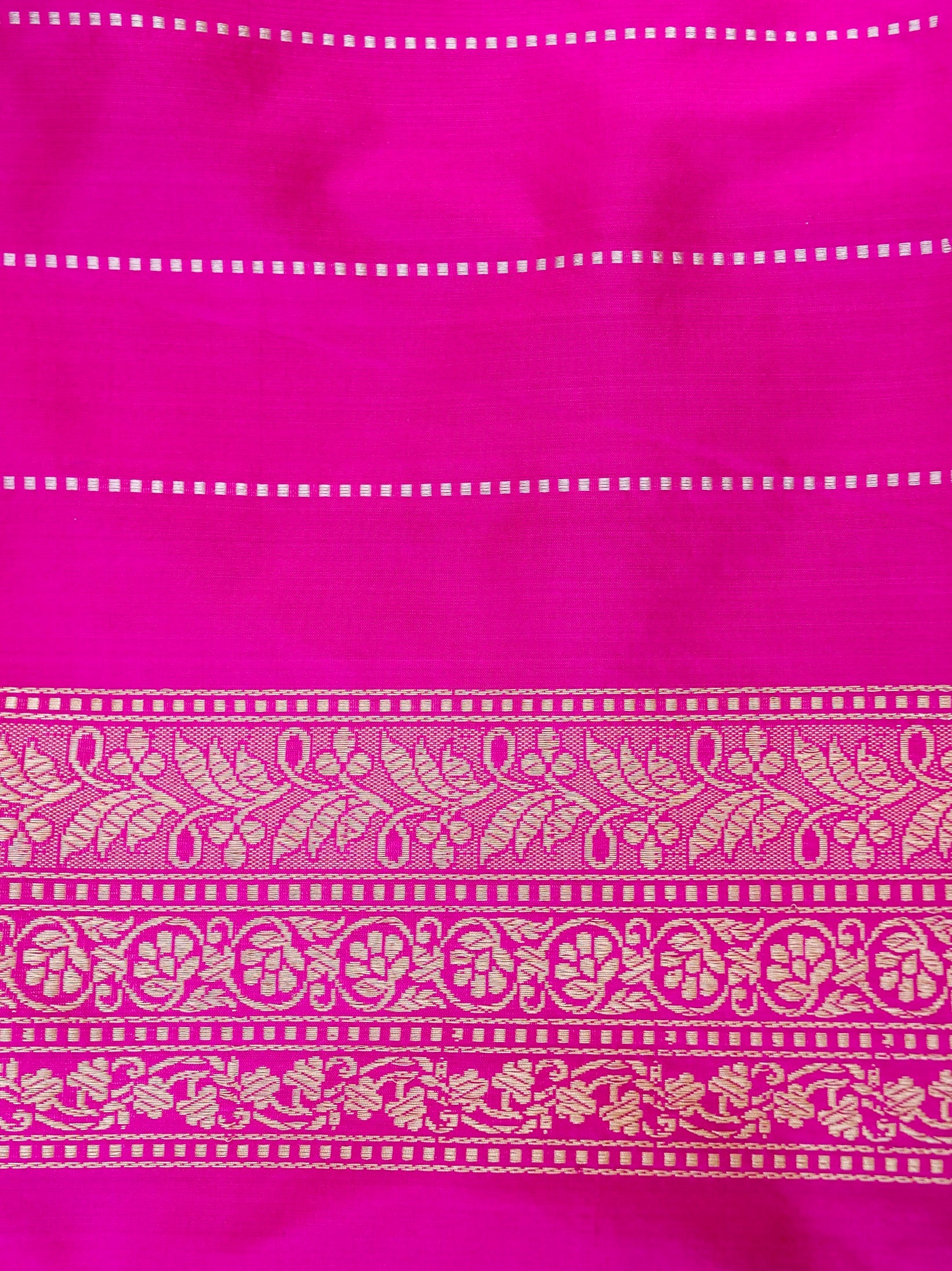 Banarasi Katan Silk Kadwa Meenakari Border Handloom Saree | Hot Pink - Khinkhwab