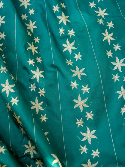 Banarasi Katan Silk Kadwa Star Booti Handloom Saree | Teal - Khinkhwab