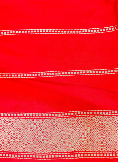 Banarasi Katan Silk Kadwa Meenakari Handloom Saree | Red - Khinkhwab