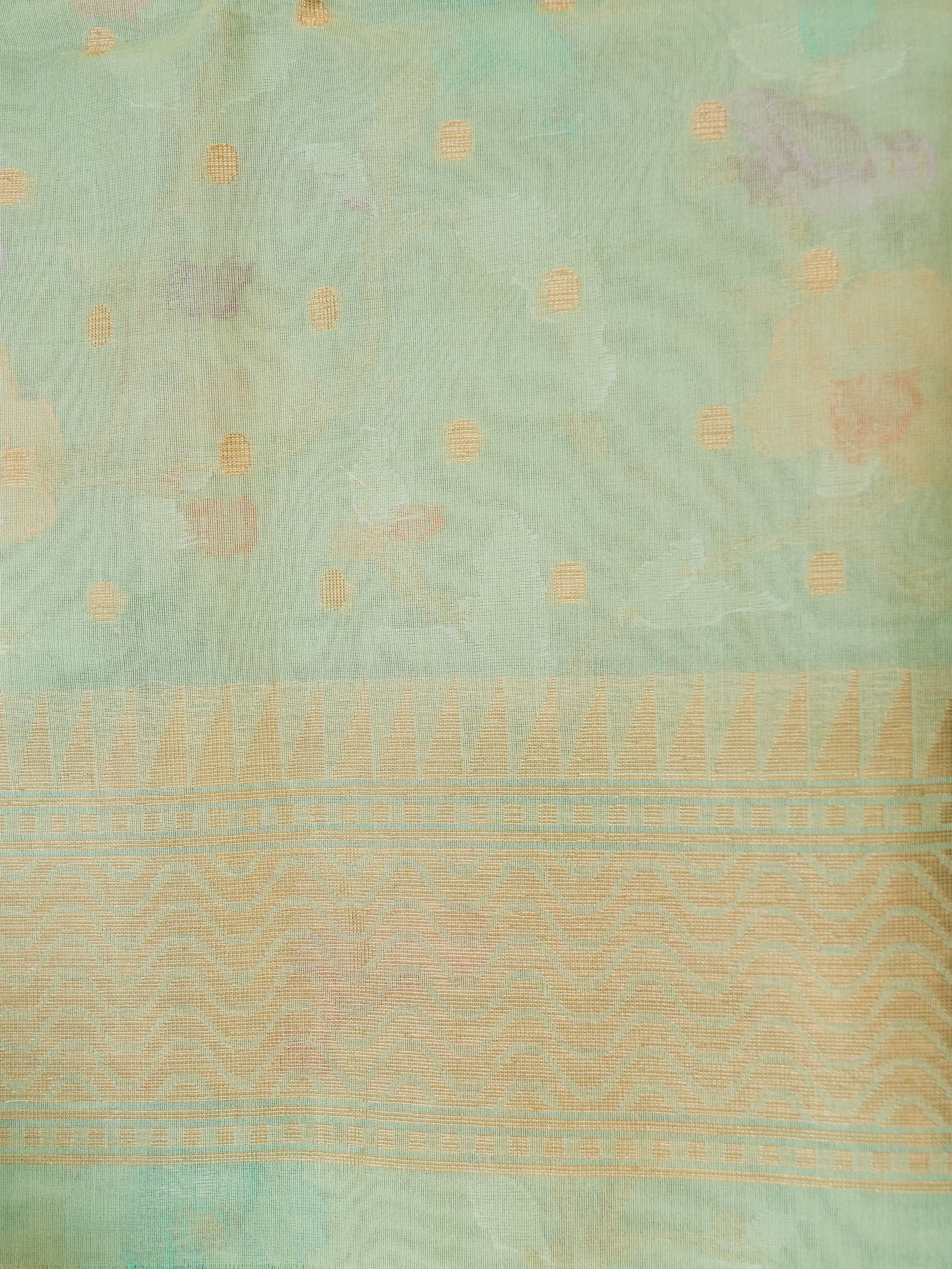Banarasi Kora Silk Kadwa Handloom Saree | Pistachio - Khinkhwab
