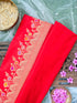 Banarasi Katan Silk Kadwa Meenakari Handloom Saree | Red - Khinkhwab