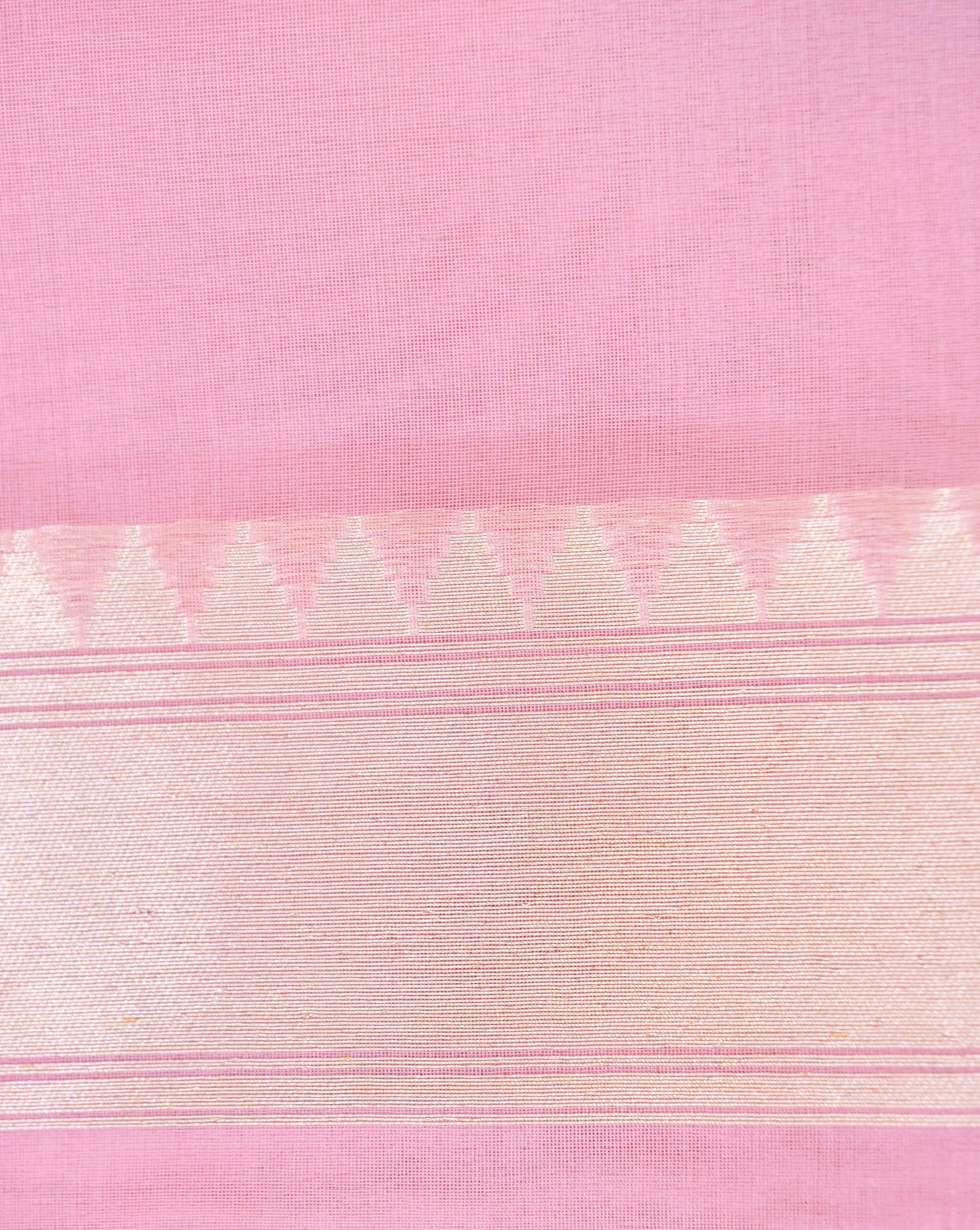 Banarasi Kora Silk Kadwa Handloom Saree with Paithani Border | Baby Pink - Khinkhwab