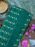 Banarasi Katan Silk Kadwa Star Booti Handloom Saree | Teal - Khinkhwab
