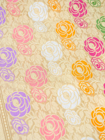 Banarasi Pure Silk Tissue Kadwa Handloom Saree | Rust - Khinkhwab