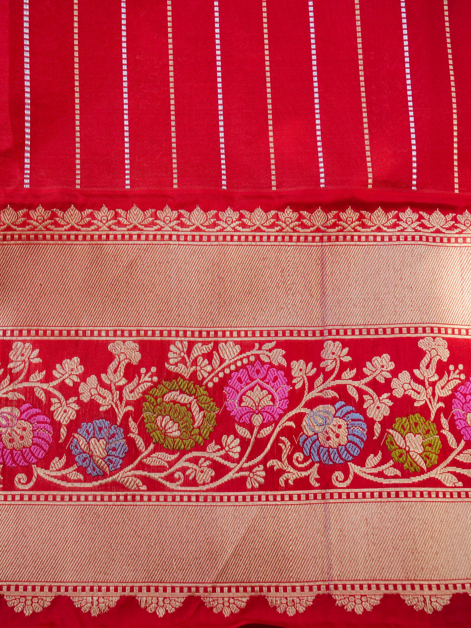 Banarasi Pure Silk Tissue Kadwa Handloom Saree | Ivory - Khinkhwab