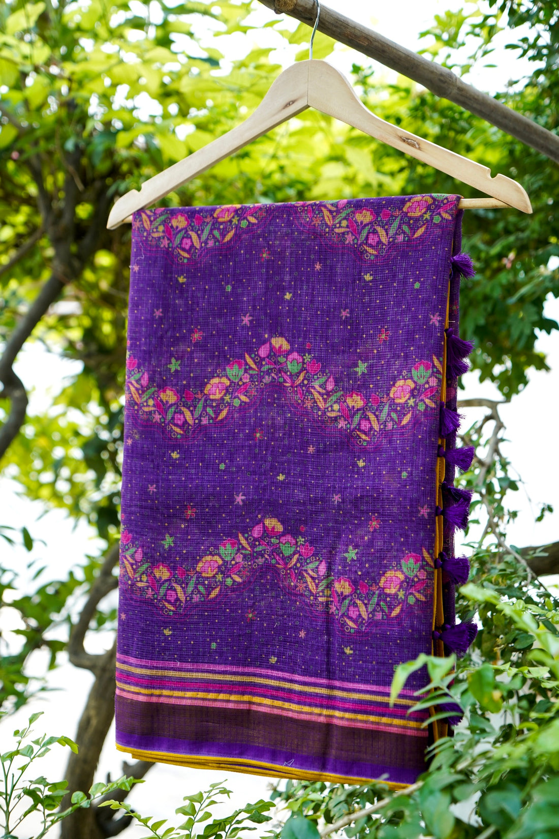 Iris Purple & Pink Titli Print Kota Saree - Khinkhwab