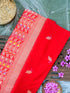 Banarasi Katan Silk Kadwa Meenakari Handloom Saree | Red Orange - Khinkhwab