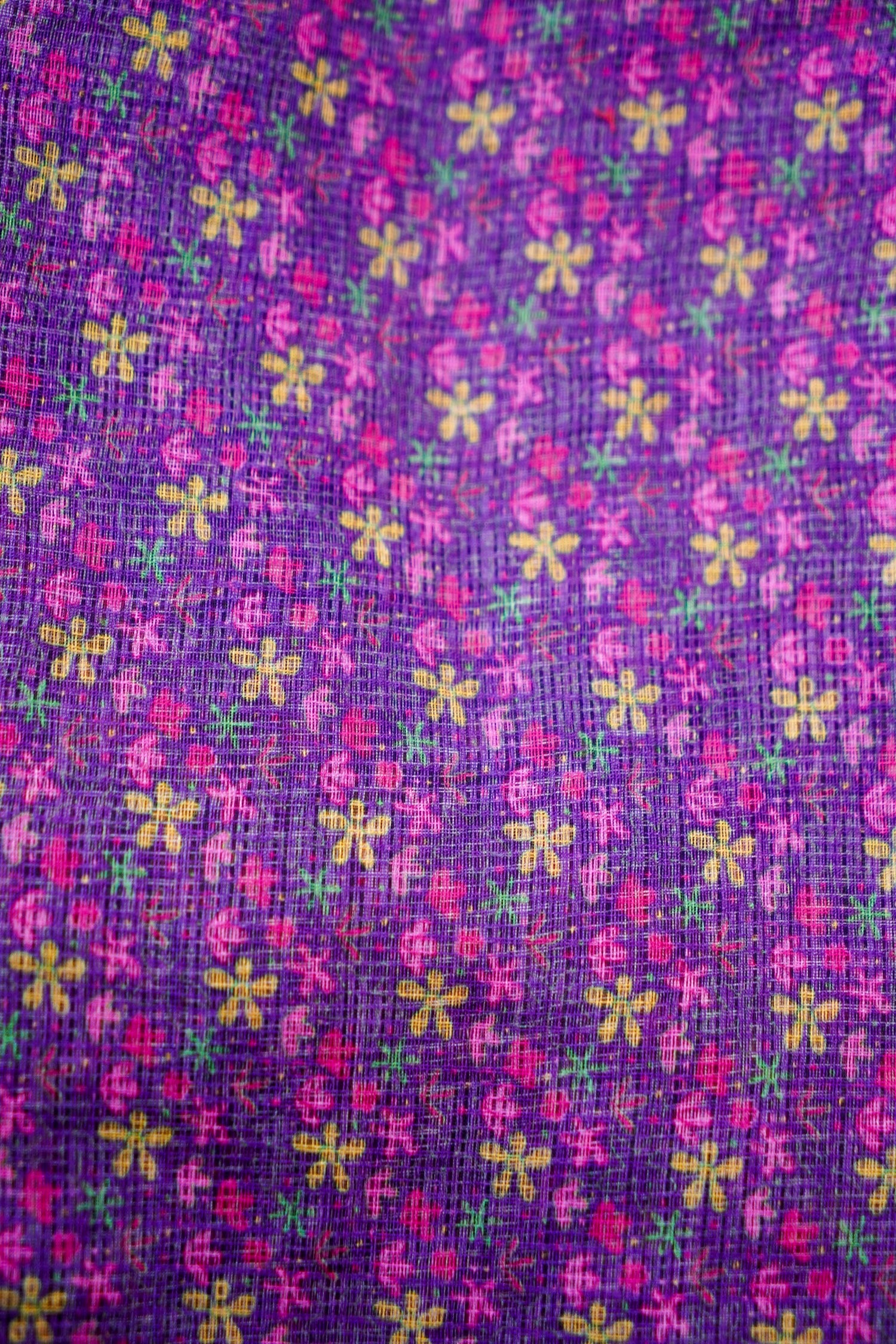 Iris Purple &amp; Pink Titli Print Kota Saree - Khinkhwab