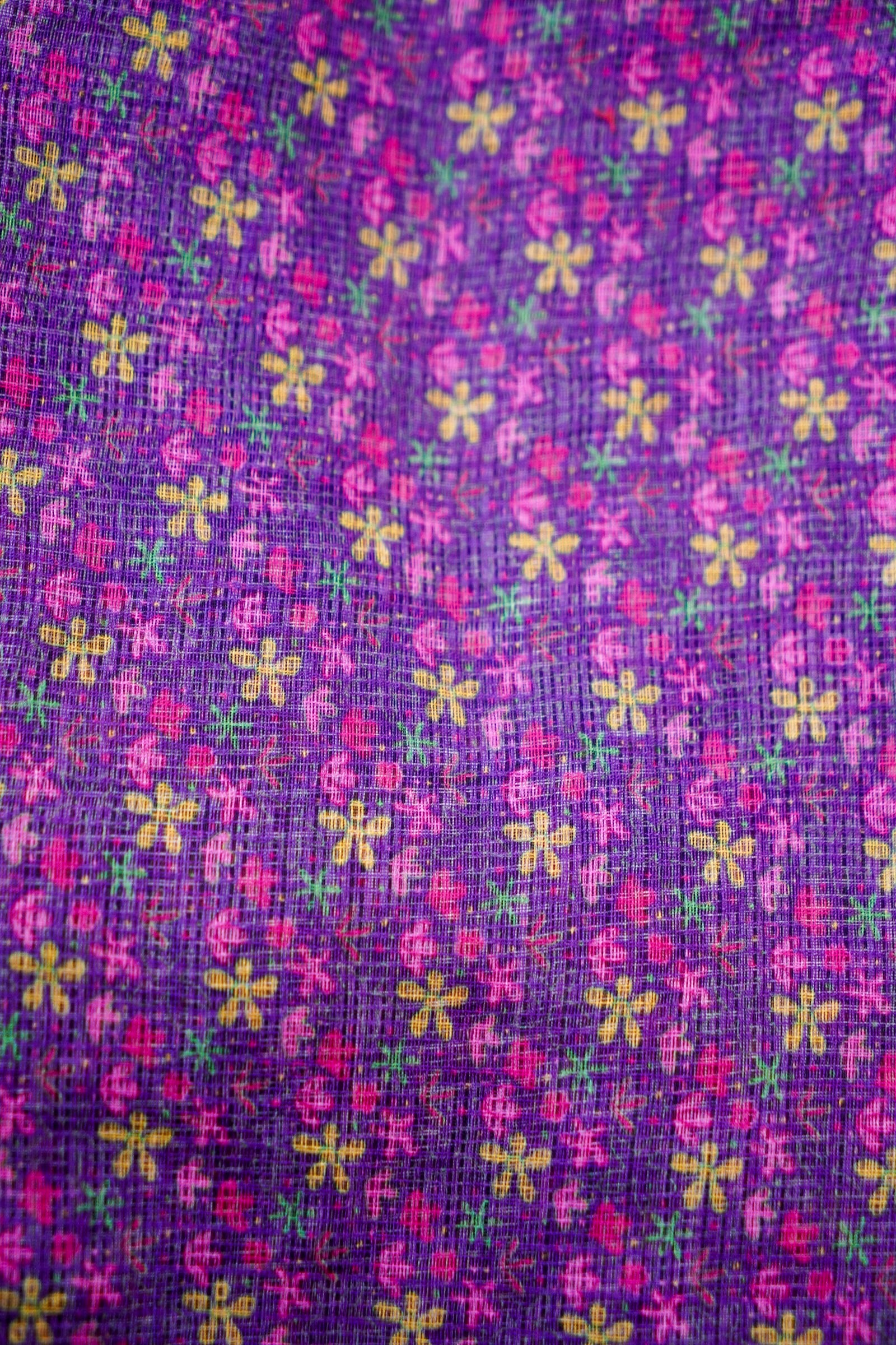 Iris Purple &amp; Pink Titli Print Kota Saree - Khinkhwab