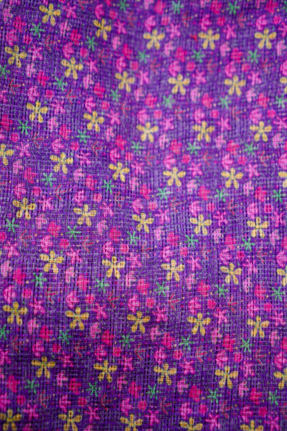 Iris Purple &amp; Pink Titli Print Kota Saree - Khinkhwab