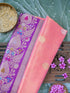 Banarasi Pure Silk Tissue Kadwa Handloom Saree | Peach - Khinkhwab