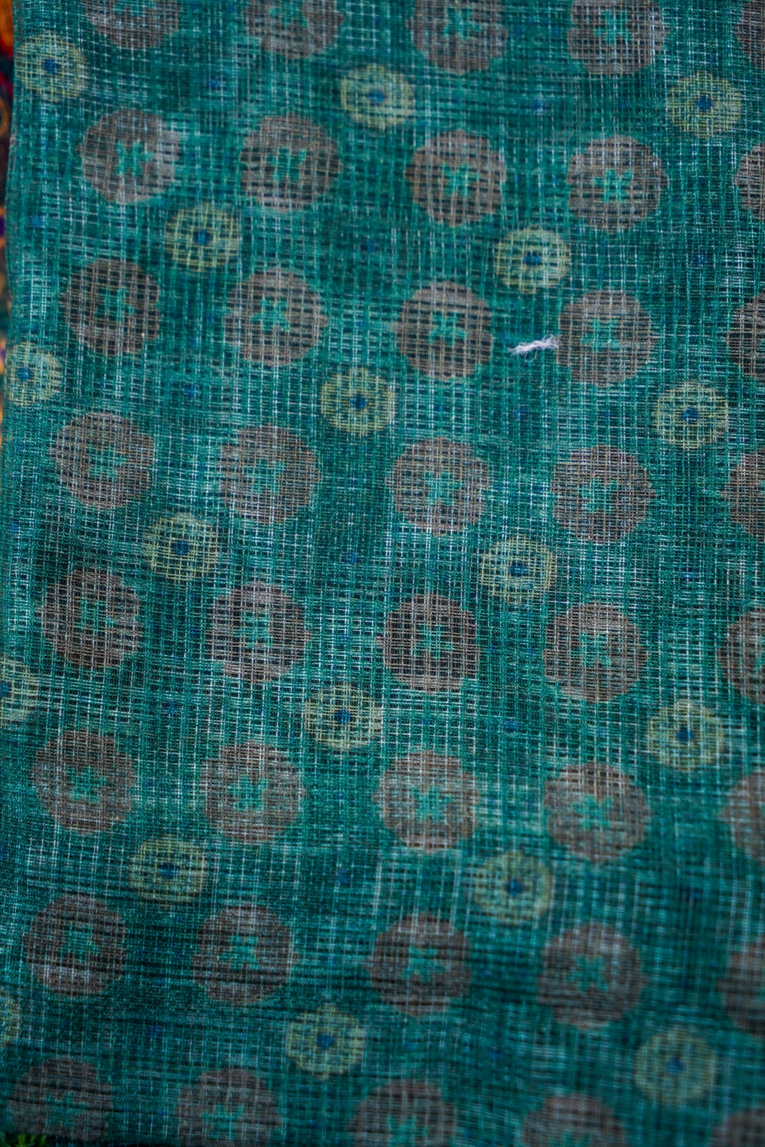 Jay Teal &amp; Multicolour Titli Print Kota Saree - Khinkhwab