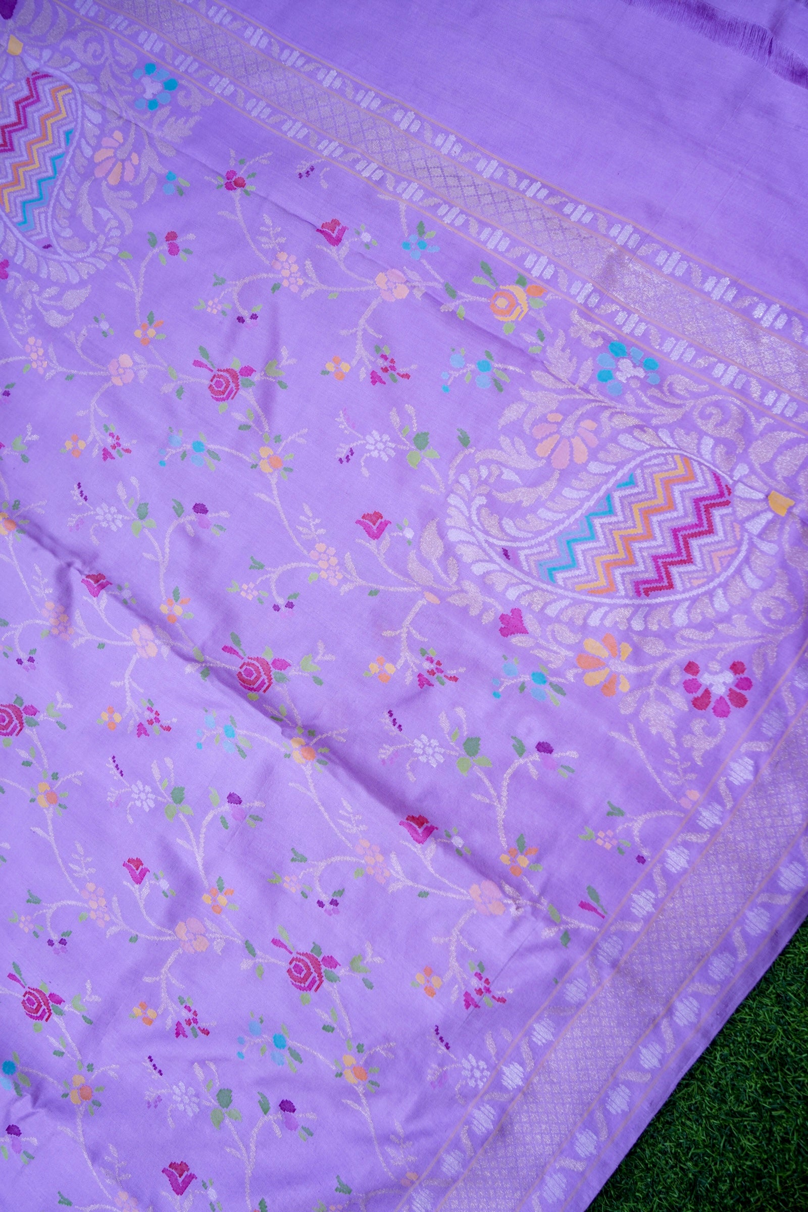 Banarasi Katan Silk Ektara Jamdani Real Zari Handloom Saree | Khinkhwab Gold - Khinkhwab