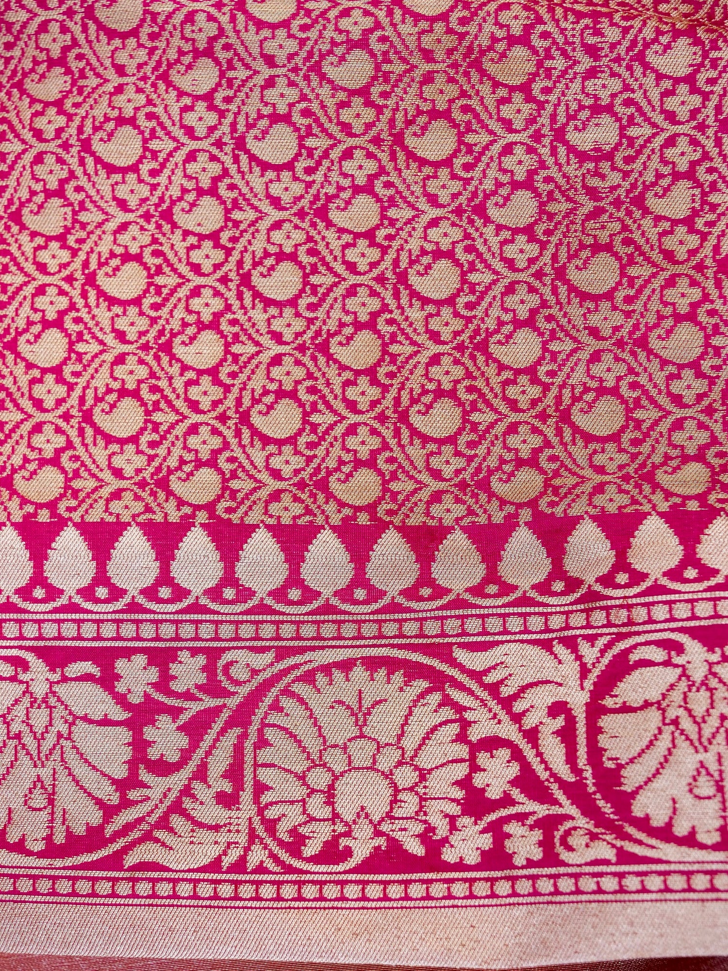 Banarasi Pure Silk Tissue Saree with Patola Border | Peach - Khinkhwab