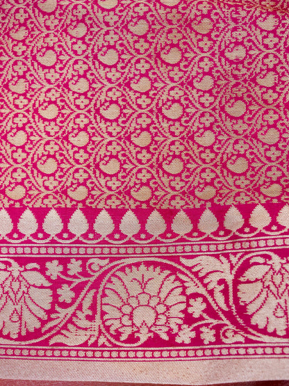 Banarasi Pure Silk Tissue Saree with Patola Border | Peach - Khinkhwab