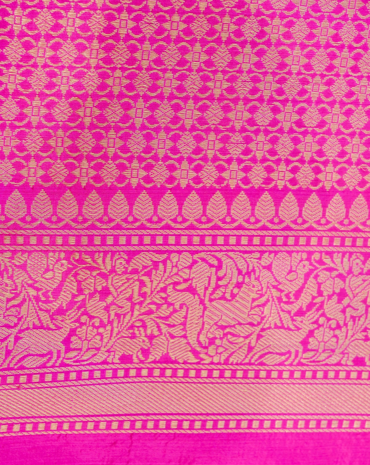 Handloom Banarasi Katan Silk Shikargah Saree | Pink - Khinkhwab