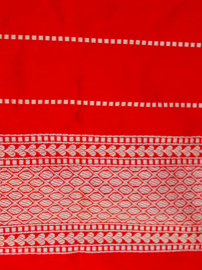 Banarasi Katan Silk Kadwa Meenakari Handloom Saree | Red Orange - Khinkhwab