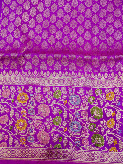 Banarasi Katan Silk Kadwa Meenakari Handloom Saree | Violet - Khinkhwab
