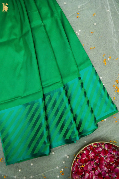 Handwoven Green Mashru Silk Banarasi Saree