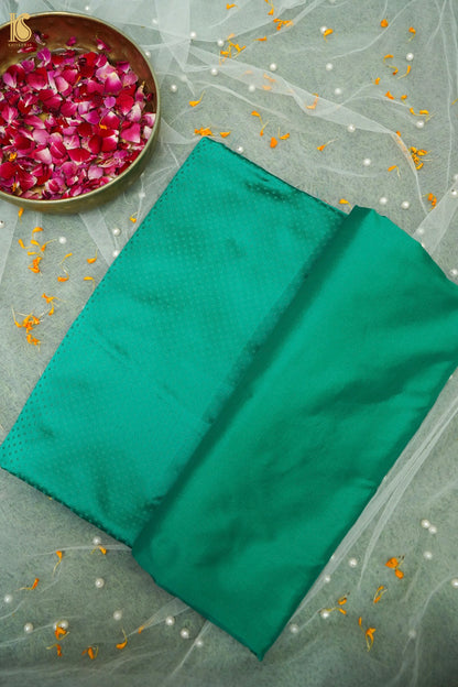 Handwoven Sea Green Mashru Silk Banarasi Saree