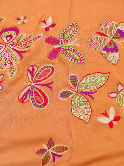 Palchhin | Handloom Banarasi Georgette Meenakari Butterfly Dupatta - Khinkhwab