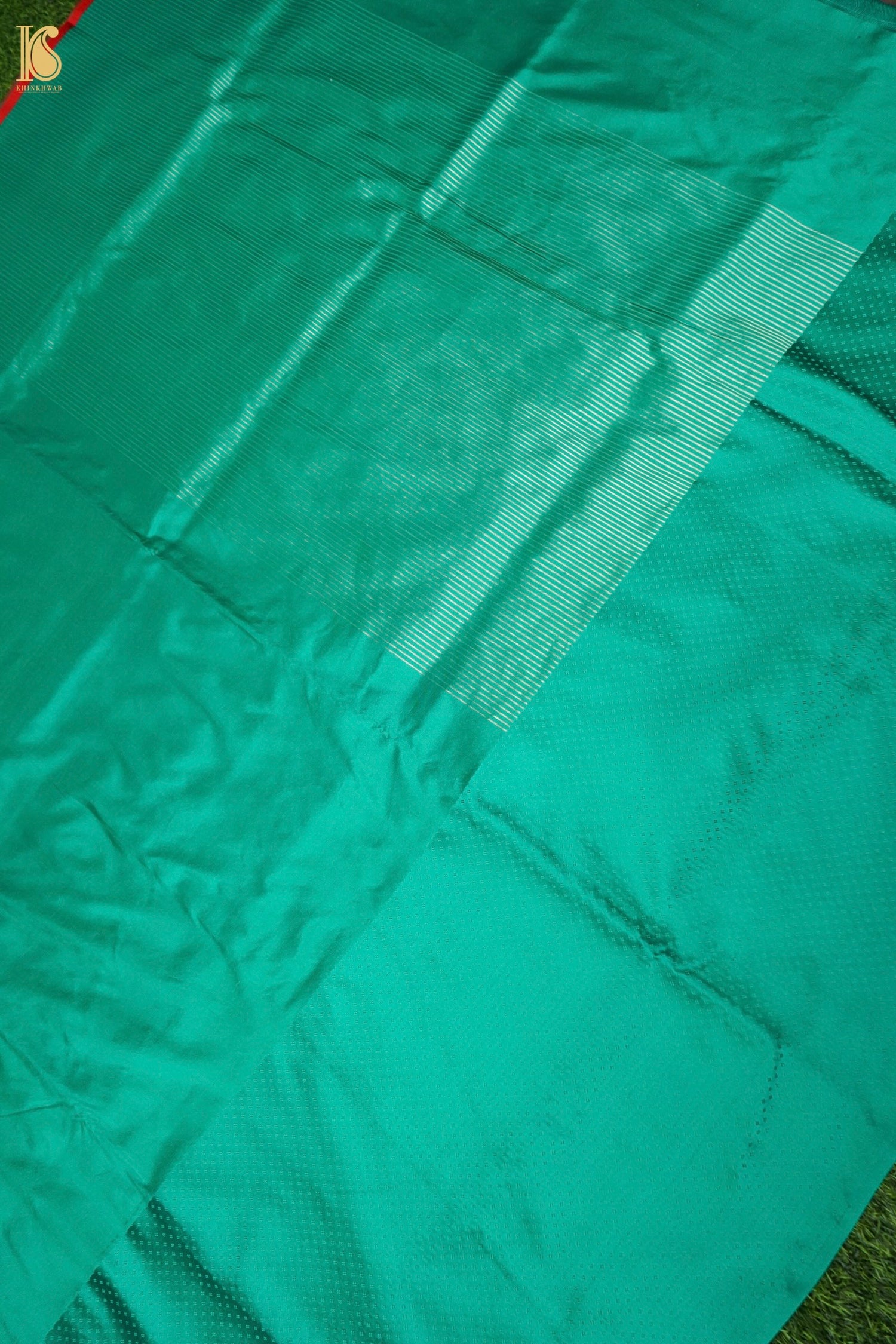 Handwoven Sea Green Mashru Silk Banarasi Saree