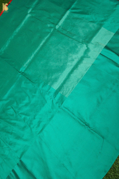 Handwoven Sea Green Mashru Silk Banarasi Saree
