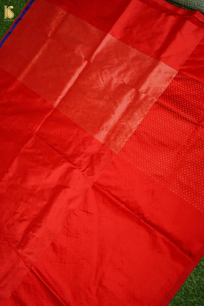Handwoven Red Mashru Silk Banarasi Saree