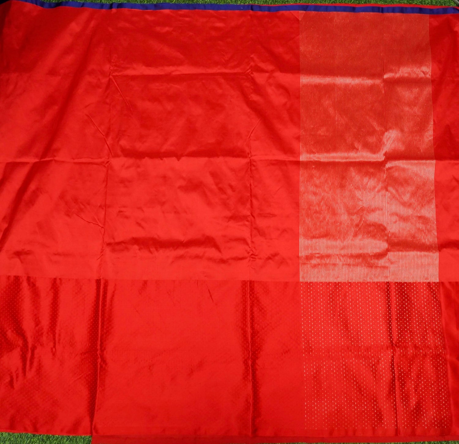 Handwoven Red Mashru Silk Banarasi Saree