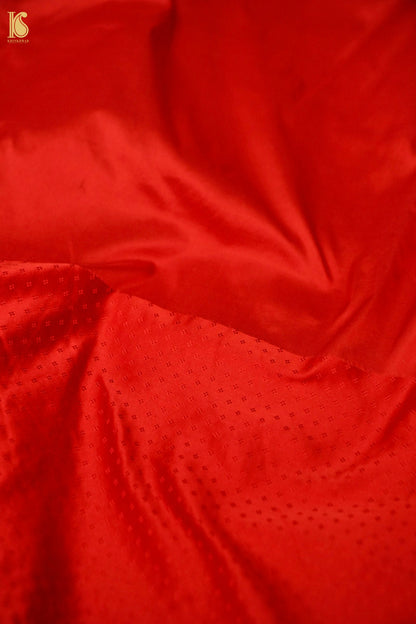 Handwoven Red Mashru Silk Banarasi Saree