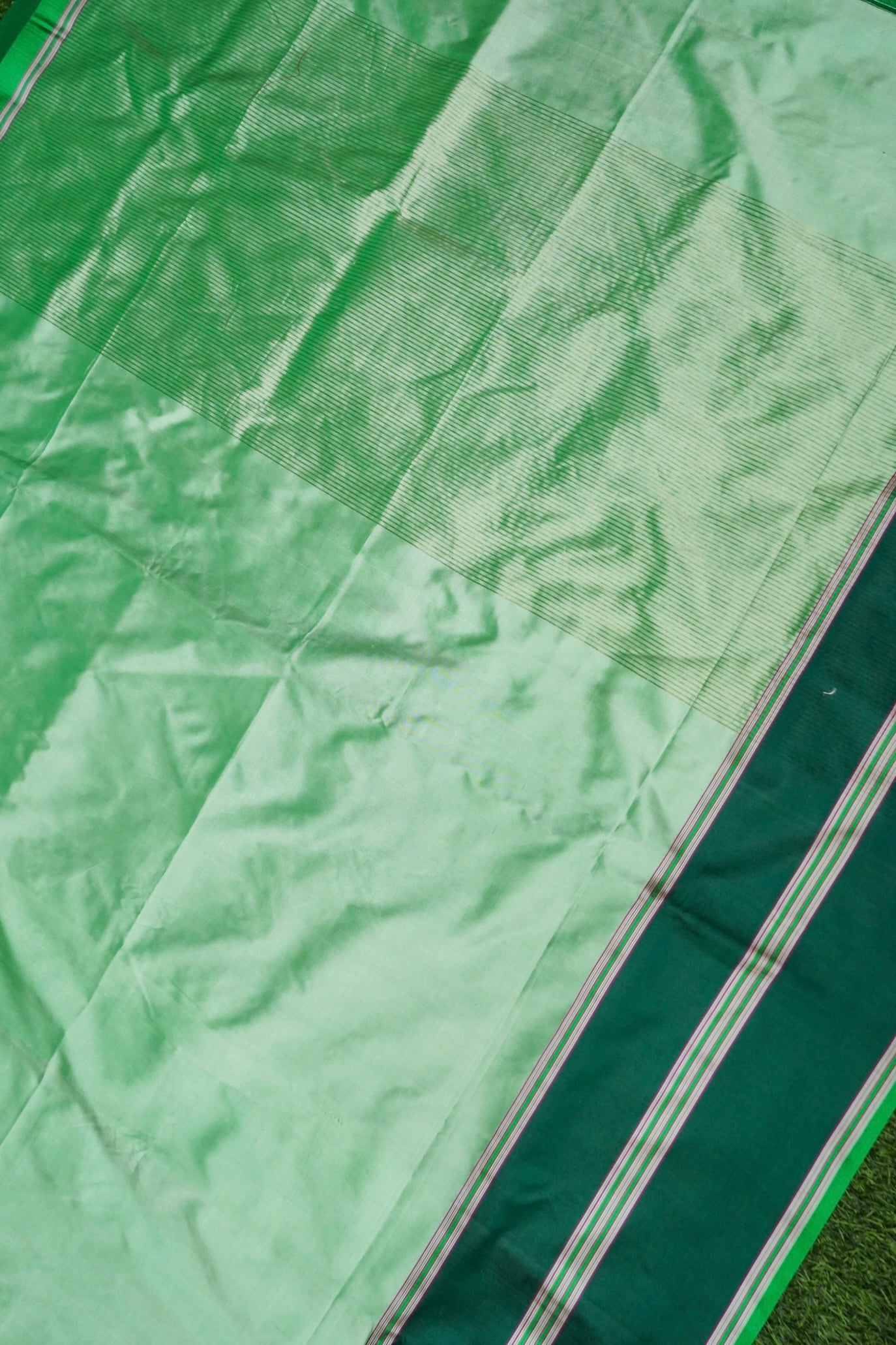 Handwoven Mint Green Mashru Silk Banarasi Saree