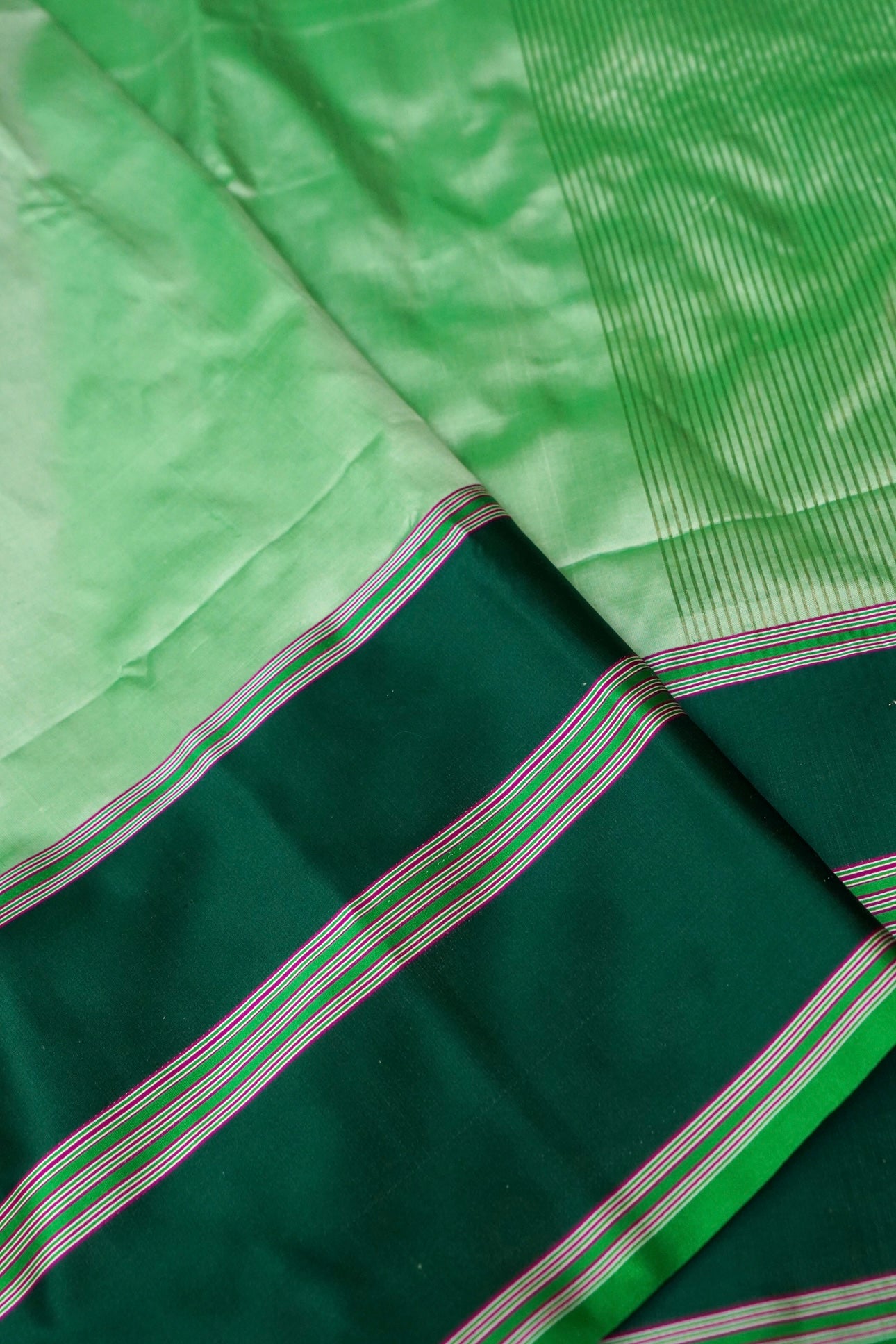 Handwoven Mint Green Mashru Silk Banarasi Saree
