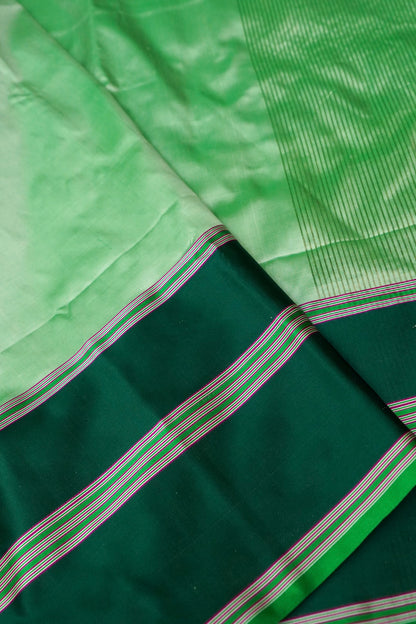 Handwoven Mint Green Mashru Silk Banarasi Saree